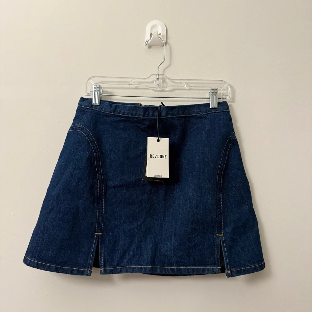 Re/Done Dark Blue Mini Denim Skirt, NWT, 27